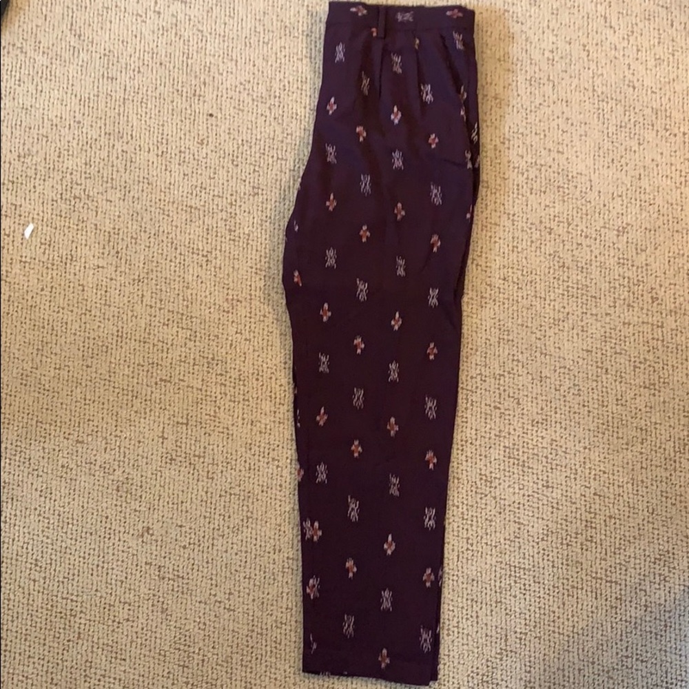 Straight leged maroon pants